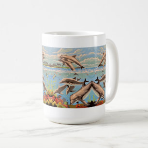 Handgemalt nach Anzahl Geliebte Delphine Kaffeetasse