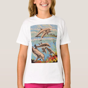Handgemalt nach Anzahl   Geliebte Delphine   Kinde T-Shirt