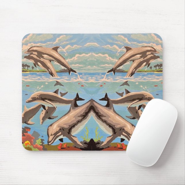 Handgemalt nach Anzahl | Geliebte Delphine | Mousepad (Mit Mouse)