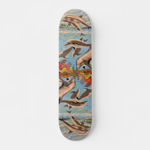 Handgemalt nach Anzahl Geliebte Delphine Skateboard