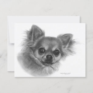 Handgemalt Sweet Chihuahua Gaze Pet Portrait Postkarte