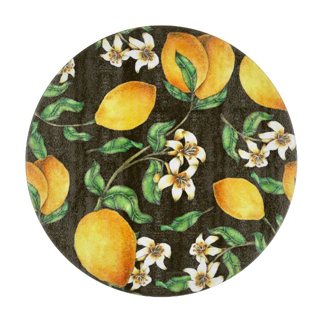 Handgemalt Wasserfarben-Muster Schneidebrett (Vorderseite)