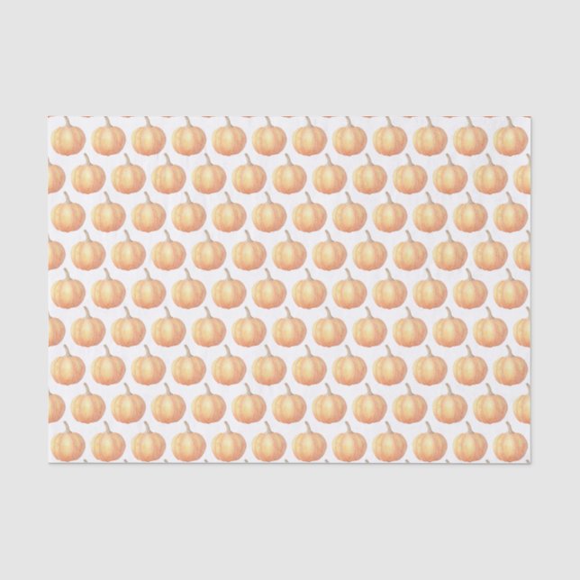 Handgemalt Wasserfarben Orange Pumpkin Seidenpapier (Vorderseite)