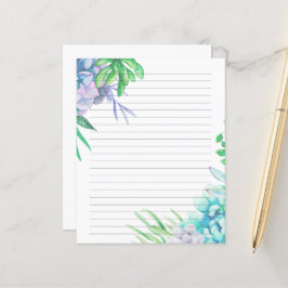 Handgemalt Wasserfarbenes, Sukkulentes Liniertes P