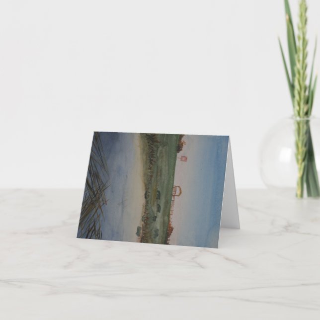 Handgemalt WasserFarblandschaft gefaltete Notizkar Dankeskarte (Vorderseite)