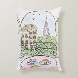 Handgemalt Whimsical Paris Eiffel Tower rechts Dekokissen