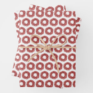 Handgemalt Winterberry Kranz Weihnachten Geschenkpapier Set
