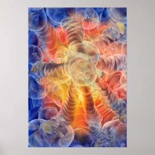 Handgemalte abstrakte Energie strahlende Spiral-Ku Poster