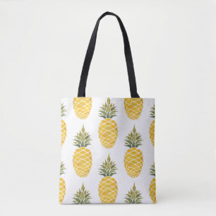 Handgemalte Ananas: Aquarell Nahtlos. Tasche