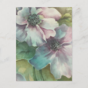 Handgemalte Anemonen Art Postkarte Pastel Floral