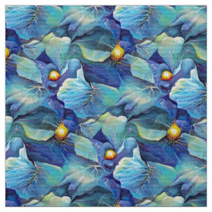 Handgemalte Aqua und Blues Vibes Stoff