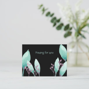 Handgemalte Aqua Wasserfarbe Botanisches Gebet für Mitteilungskarte