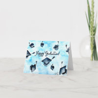 Handgemalte Aquarell-Abschluss-Karte