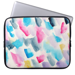 handgemalte Aquarell-Abstrakt-Pinselstriche Hinter Laptopschutzhülle