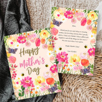 Handgemalte Aquarell-Blumen-Garten Muttertag