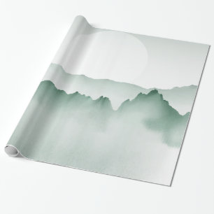Handgemalte Aquarell-Gebirgslandschaft Geschenkpapier