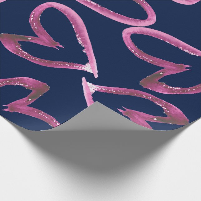 Handgemalte Aquarell-Herz-Geschenk-Verpackung Geschenkpapier (Ecke)