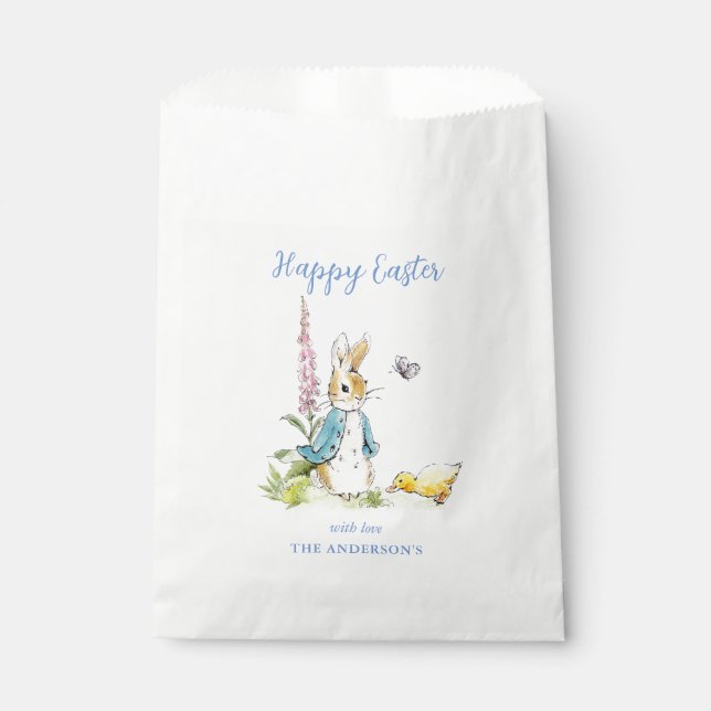 Handgemalte Aquarellfarbe Peter Rabbit Oster Geschenktütchen (Vorderseite)