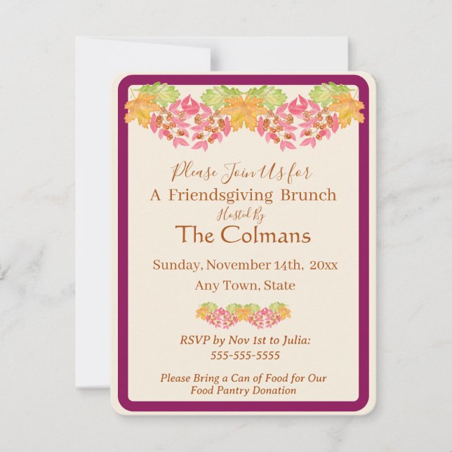 Handgemalte Aquarellfarben Herbstbelästigung Freun (Vorderseite)