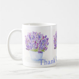 Handgemalte Aquarelllavender DANK IHNEN Kaffeetasse
