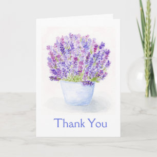 Handgemalte Aquarelllavender Floral DANK IHNEN