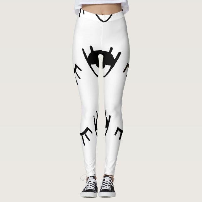 Handgemalte Augen Tinte Muster Leggings (Vorderseite)