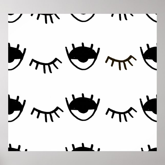 Handgemalte Augen Tinte Muster Poster (Vorne)