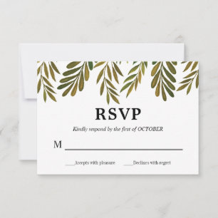 Handgemalte Blätter RSVP-Karte Einladung