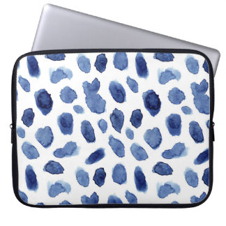 Handgemalte, blaue Aquarellsteine. Laptopschutzhülle