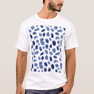 Handgemalte, blaue Aquarellsteine. T-Shirt