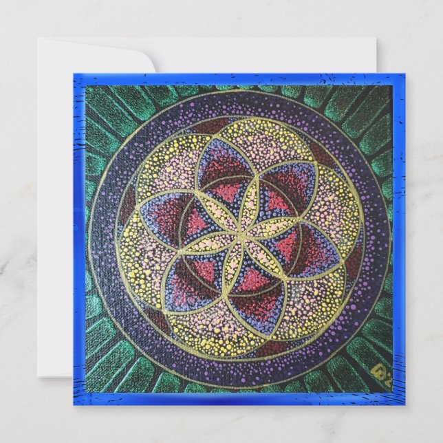 Handgemalte Blume des Lebens - sakrale Kunst manda (Vorderseite)