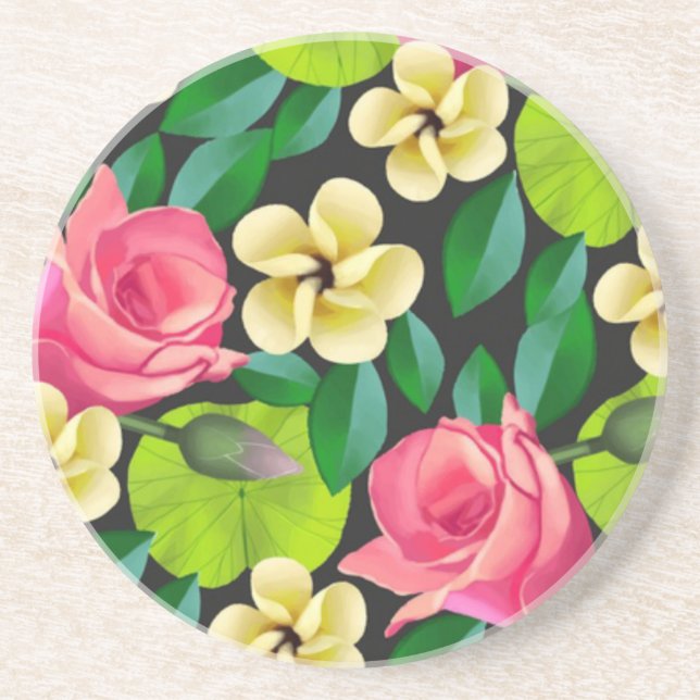 Handgemalte Blume Design-67459 Getränkeuntersetzer (Vorne)