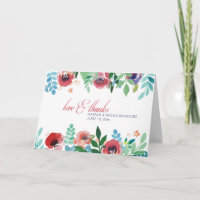 Handgemalte Blumen falteten Foto-Karte