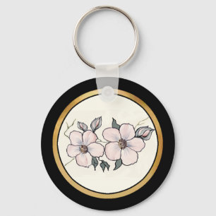 Handgemalte Blüten Schlüsselanhänger