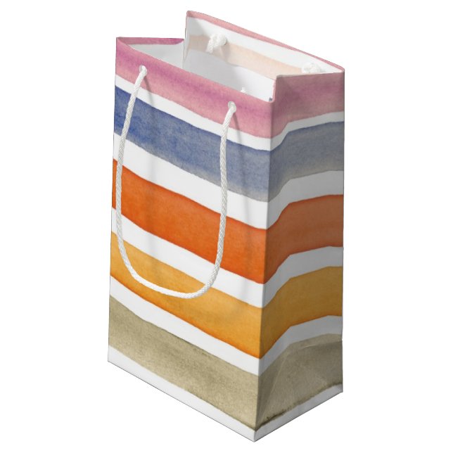 Handgemalte Bürstenanschläge des Aquarells, Fahnen Kleine Geschenktüte (Rückseite Schrägansicht)