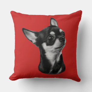 Handgemalte Chihuahua-Portrait Kissen