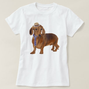 Handgemalte Debonair-Dackel T-Shirt