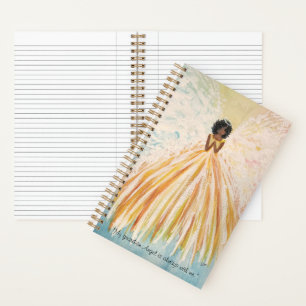 Handgemalte Engel-Spiral-Notebook (8.5 x 11) Notizbuch