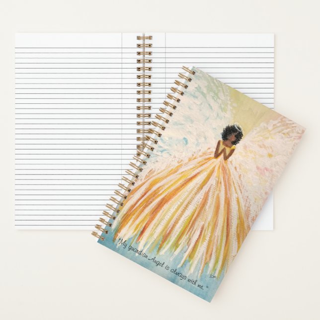 Handgemalte Engel-Spiral-Notebook (8.5 x 11) Notizbuch (Innen)
