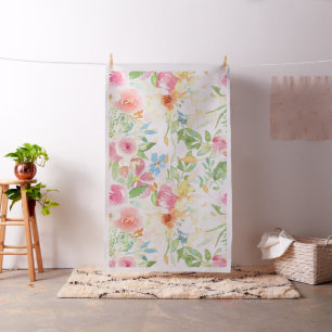 Handgemalte, farbenfrohe, zarte Blume Stoff