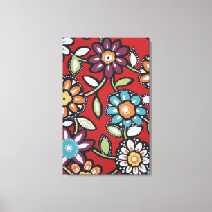 handgemalte Flower-Power-Leinwand Leinwanddruck