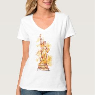 Handgemalte Freiheitsstatue T-Shirt