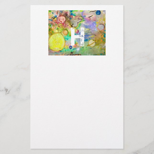 Handgemalte Galaxie stationär Briefpapier (Vorderseite)