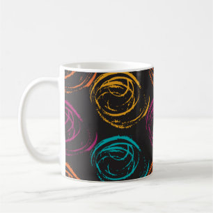 Handgemalte Grangenstruktur. geometrisches Farbele Kaffeetasse