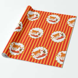 Handgemalte Herbst-Adorable-Girl Geschenkpapier