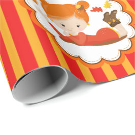 Handgemalte Herbst-Adorable-Girl Geschenkpapier