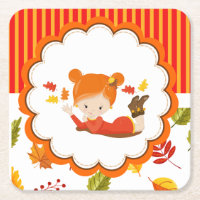 Handgemalte Herbst-Adorable-Girl