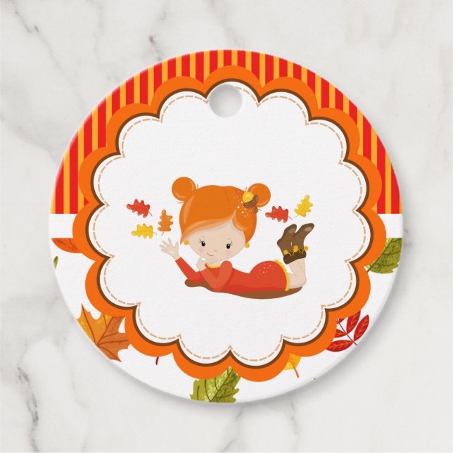Handgemalte Herbst-Liebesmarken Geschenkanhänger (Vorderseite)