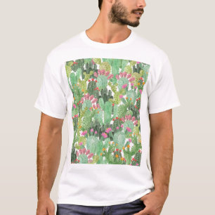 Handgemalte Kakteen: Wüstengrün T-Shirt