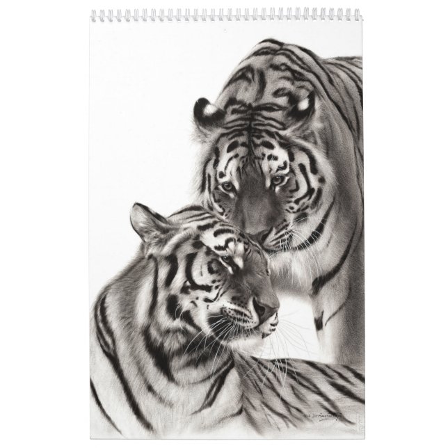 Handgemalte Katzen Wildtiere und Haustiere Kalender (Titelbild)